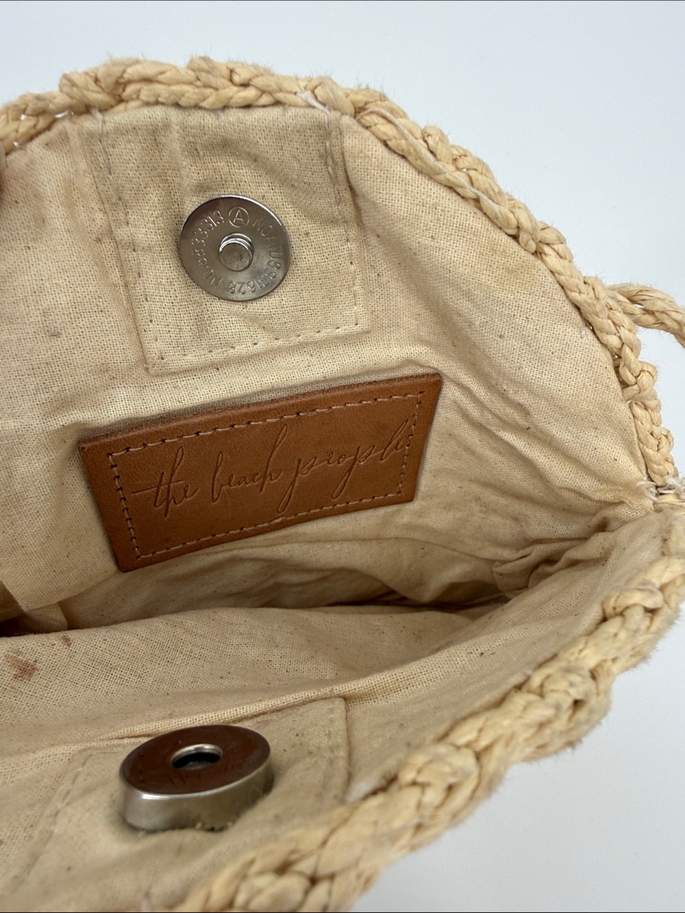 The Beach People | Round Woven Straw Crossbody Bag in Natural - Picture 2 of 3